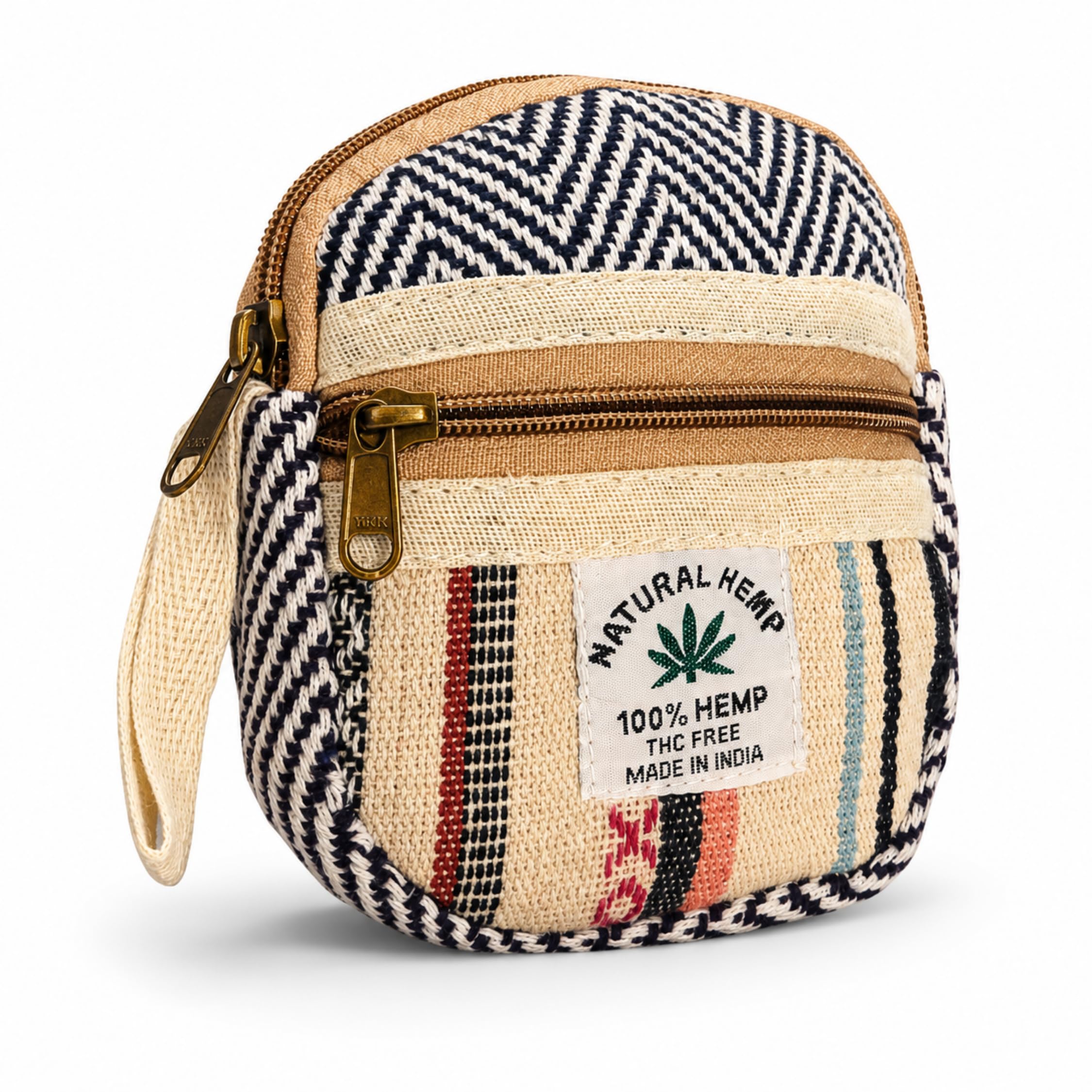 Women Multipurpose Natural Hemp Pouch | Small Hand Purse with Soft Cotton | Cosmetic Makeup Travel Bag for Girls & Women (Round)-image-10