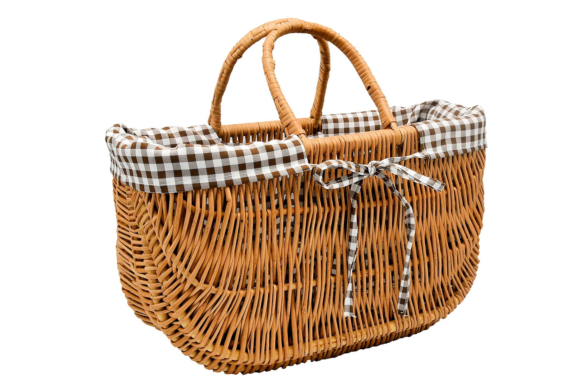 Paniere in Rattan, cestino in vimini, cesto portabottiglie, funghi, fili intrecciati, 38/26/25