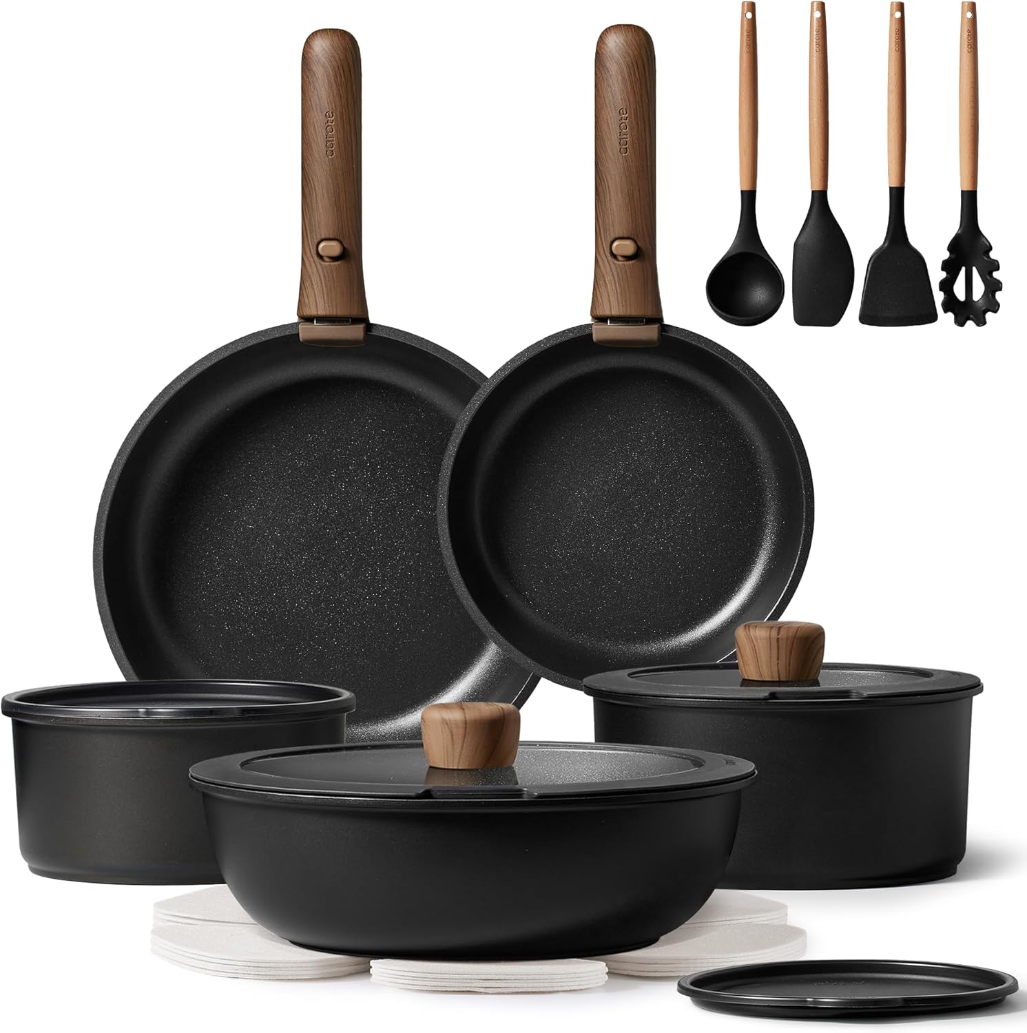 CAROTE 19pcs Pots and Pans Non Stick Set