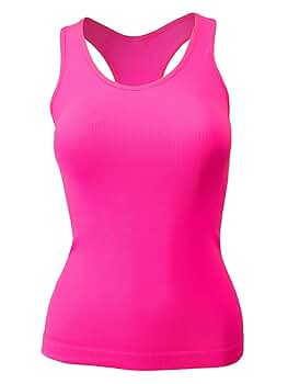 Red Bene Women's Seamless Rib Knit Racerback Tank Top One