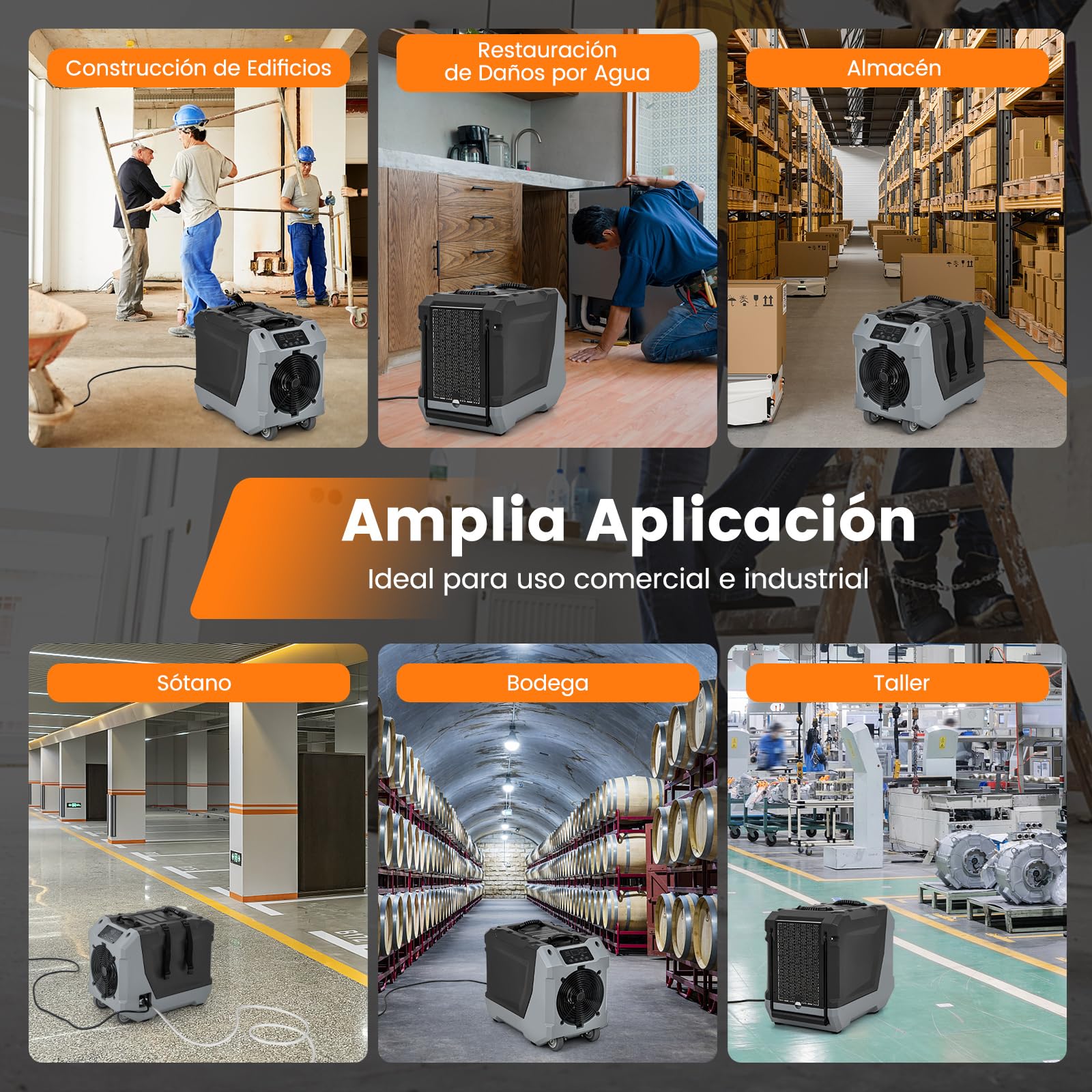 GOPLUS Deshumidificador de aire 85 L/día, 350m³/h, Deshumidificador profesional con descongelación automática, temporizador 24H, manguera de drenaje y bomba, para uso comercial o industrial (Negro)