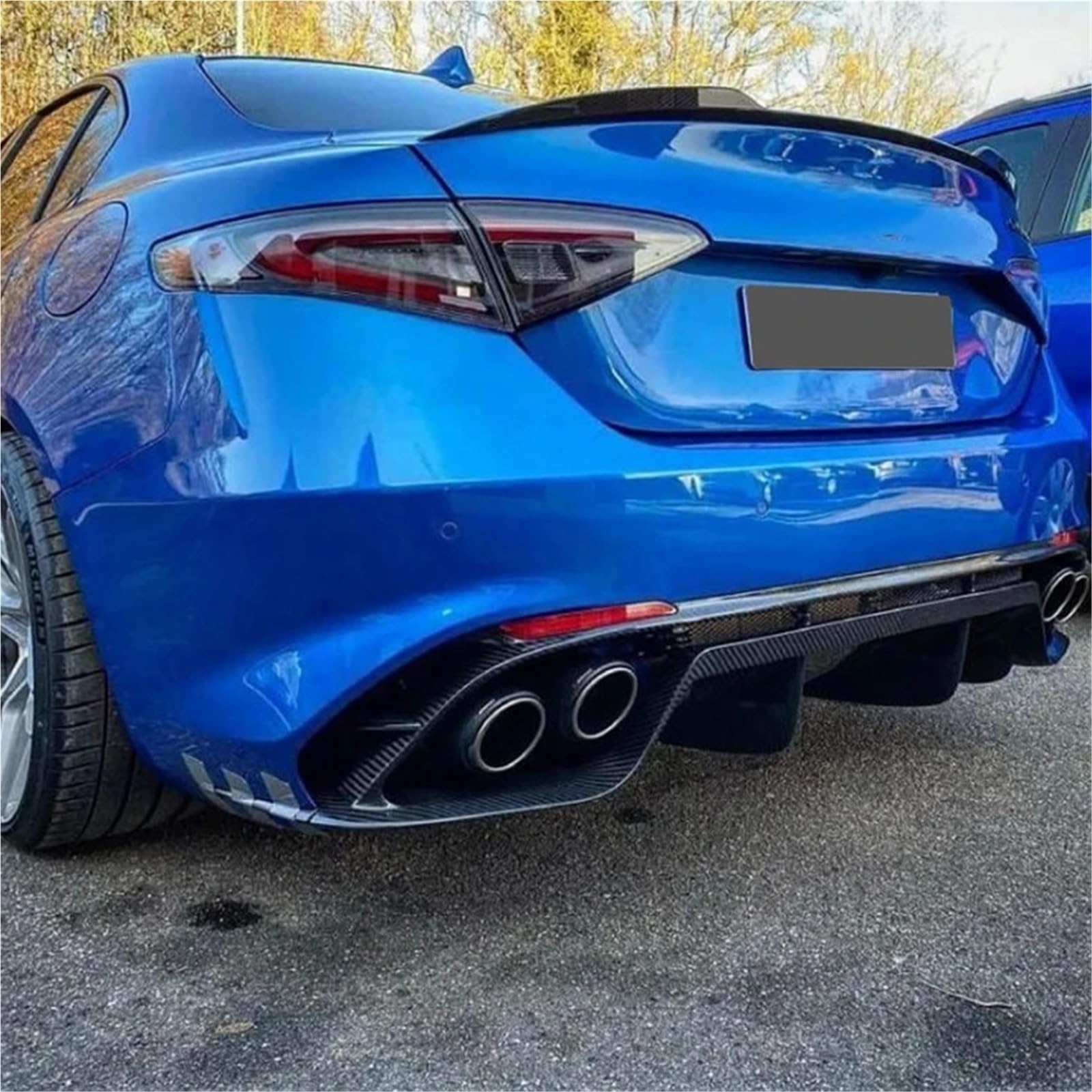 Alettone posteriore Per Alfa Per Romeo Per Giulia Berlina 2015-2023 Kit Spoiler Posteriore Baule Protezione Paraurti Posteriore Auto Spoiler Auto Posteriore Estensione(Carbon Fiber Look)