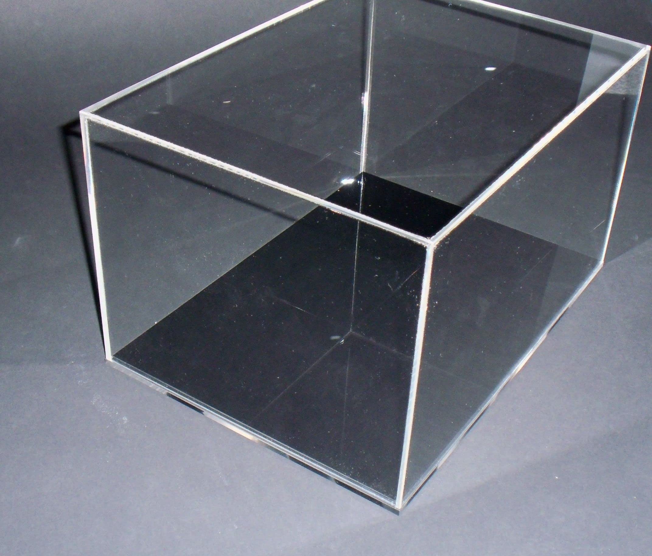 Teca Vetrina in Plexiglass per Modellini, Lego, Diorami con Base Nera, 40x30x30 cm