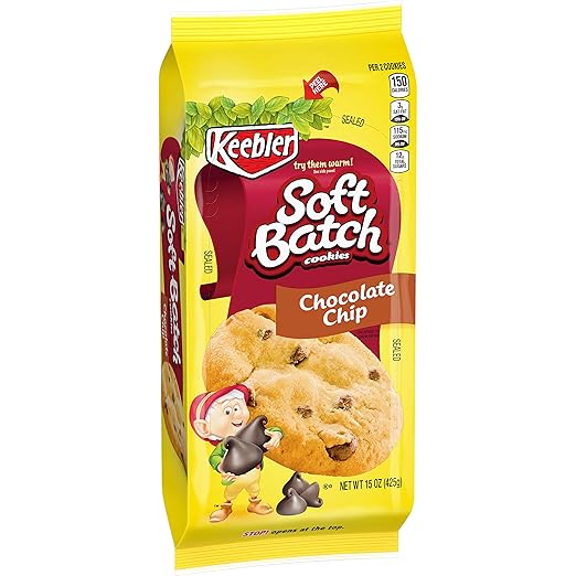 Keebler Soft Batch Cookies, Chocolate Chip, 15 oz Tray