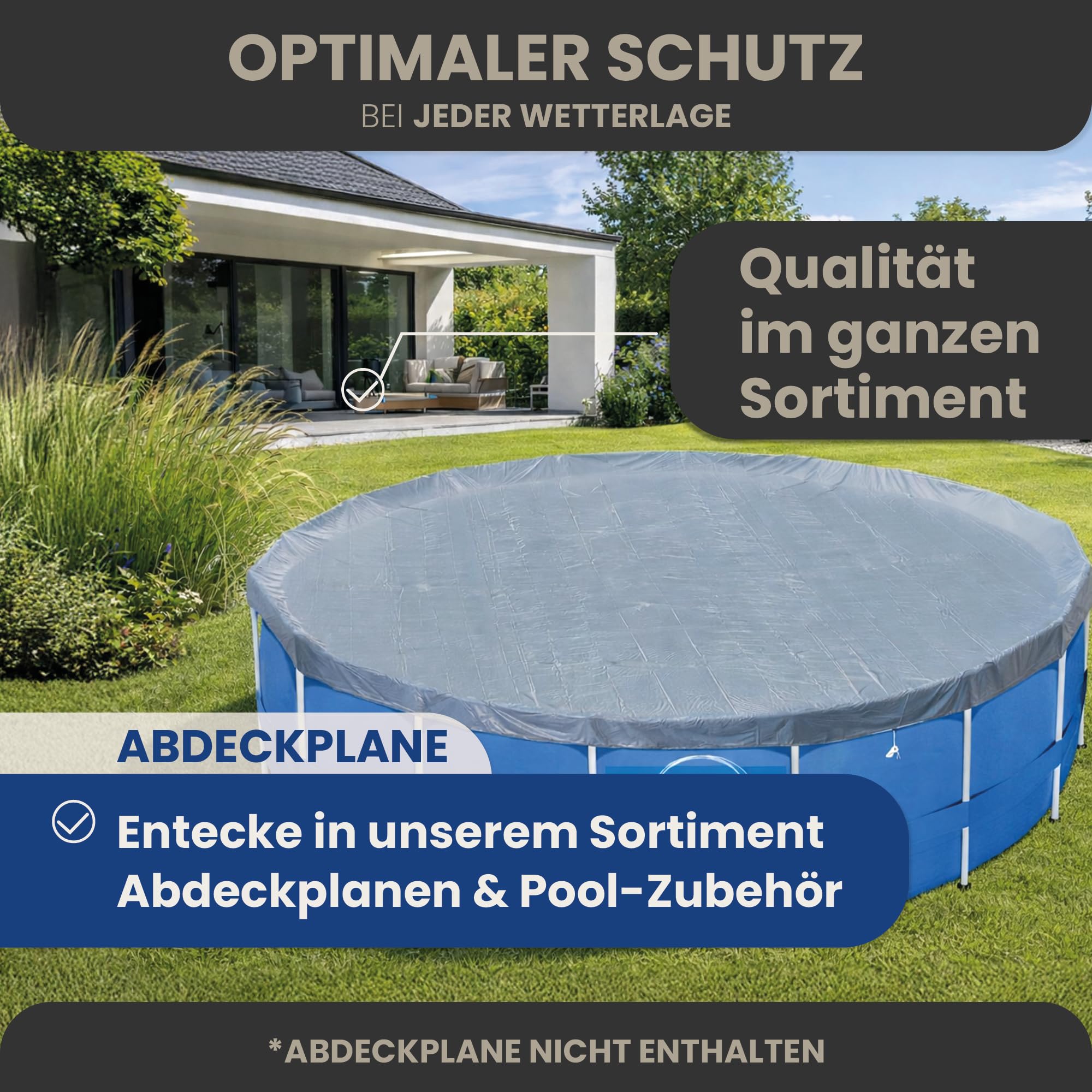 HAF Swing Frame Pool rund Grau Fischgräte Ø 305 cm 76 cm tief Gartenpool 4.500 Liter UV-geschützt korrosionsbeständig Metallrahmen