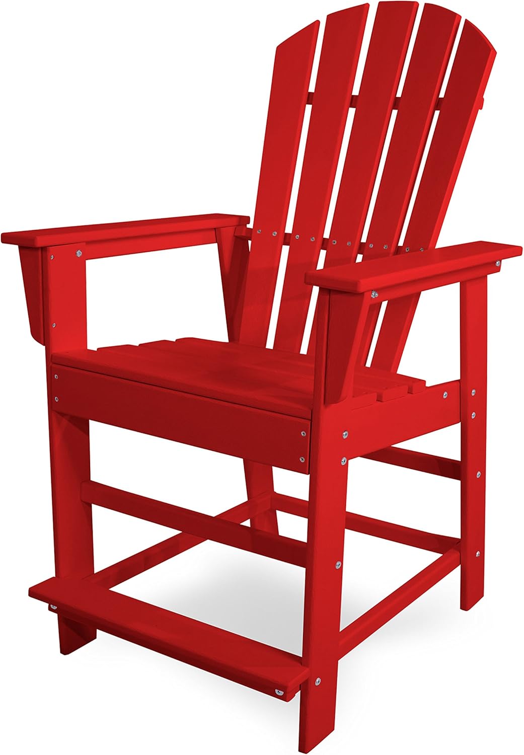 POLYWOOD SBD24SR South Beach Counter Chair, Sunset Red