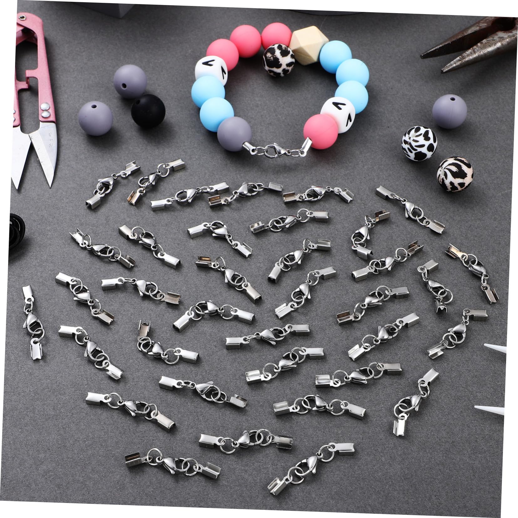 Cierres de Langosta Resistentes y Fáciles de Usar de Acero Inoxidable para Hacer Joyas 40 Ideales para Pulseras y Pendientes en Manualidades DIY