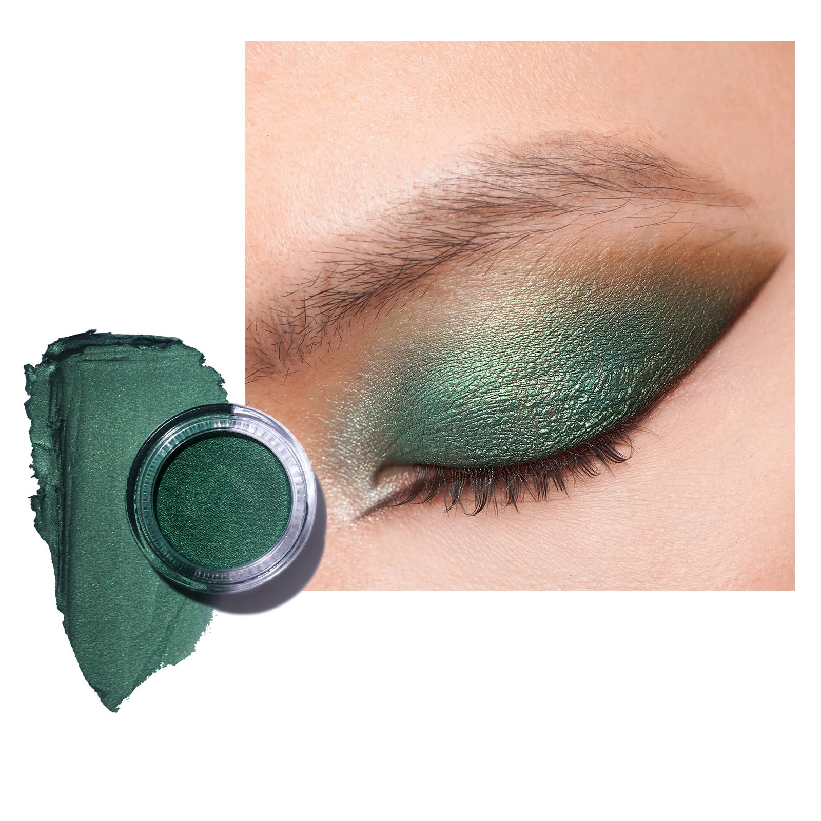 Oulac Glitzer Lidschatten Grün, Hochpigmentierter Feine Textur, Wasserfest & Langlebig, Metallisch schimmernde Finish, Verblendbar & Faltenfreies Augen-Makeup, Vegan | 06g (P07) Emerald