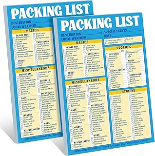 Eaasty 2 Pcs 120 Sheets Summer End of Year Travel Packing List 6 x 9 Packing List Checklist Notepad Cruise Checklist Essentials Note Pad for Hiking Camping Beach Vacations Gifts