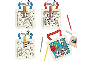 6 Pieces Kids Coloring Goodie Bags, Reusable Canvas Bag, Super Cute Party Favors