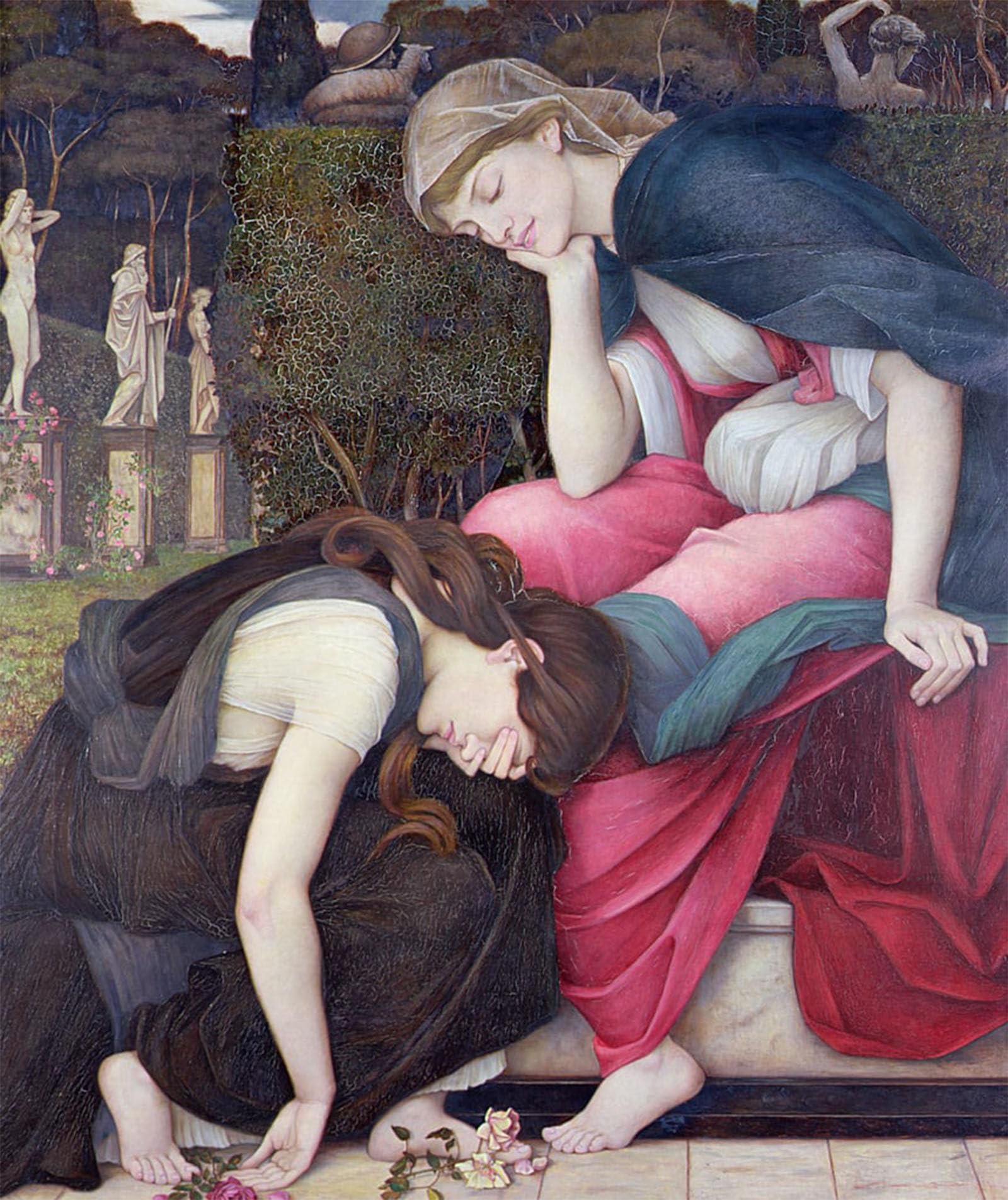 ARTXLXXBN Famous Painting Canvas Artwork Graffiti Print Patience on a Monument Smiling At Grief by Roddam Spencer Stanhope Portrait Canvas Image for Home Decor 60x90cm