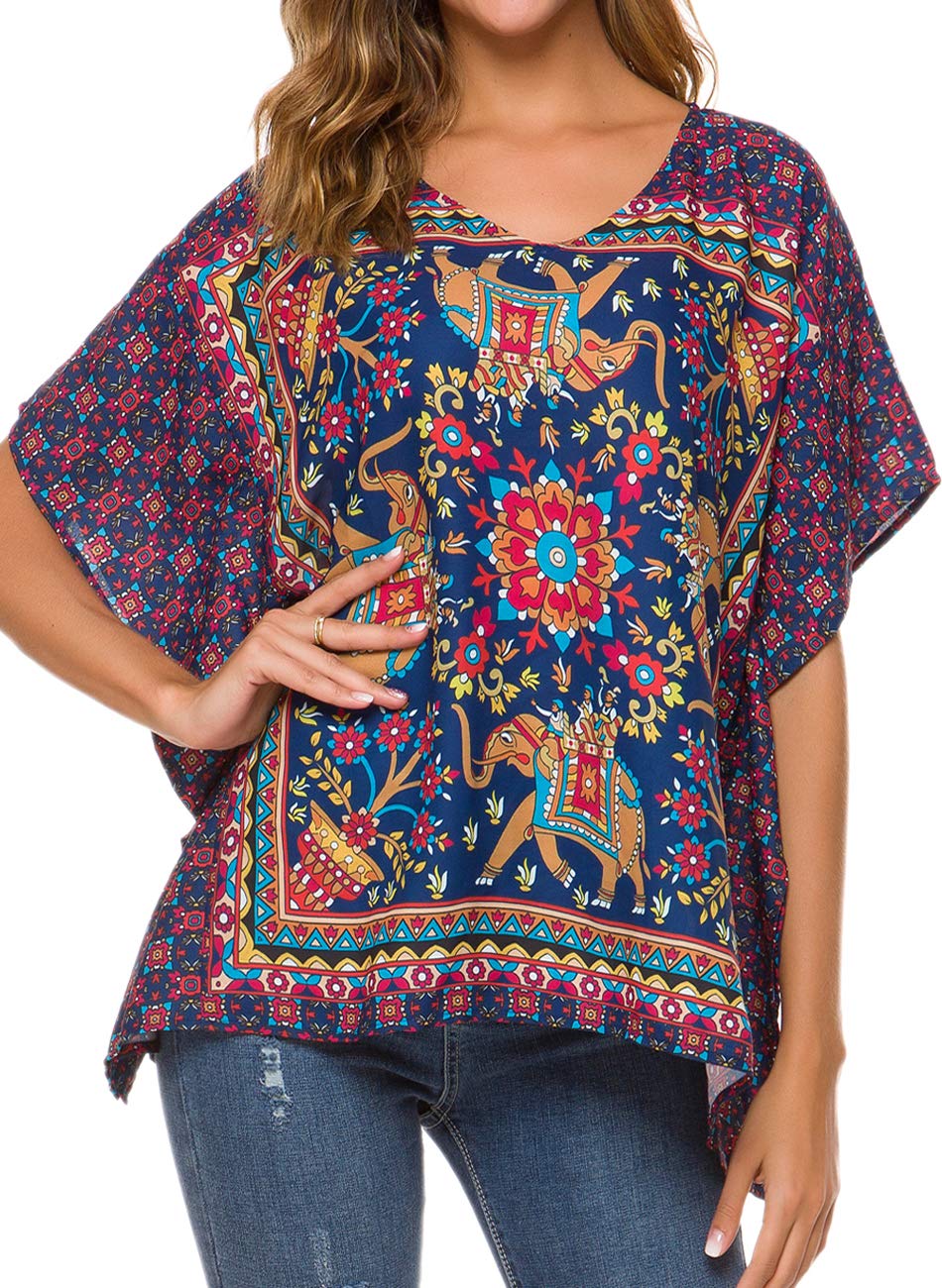 WEIYAN Women's Loose Casual Short Sleeve Floral Chiffon Tops T-Shirt Blouse