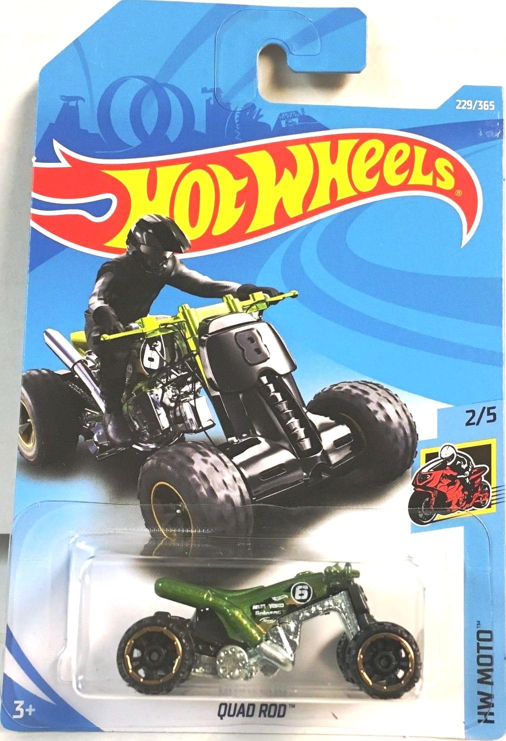 Hot Wheels 2018 50th Anniversary HW Moto Quad Rod (ATV) 229/365, Green