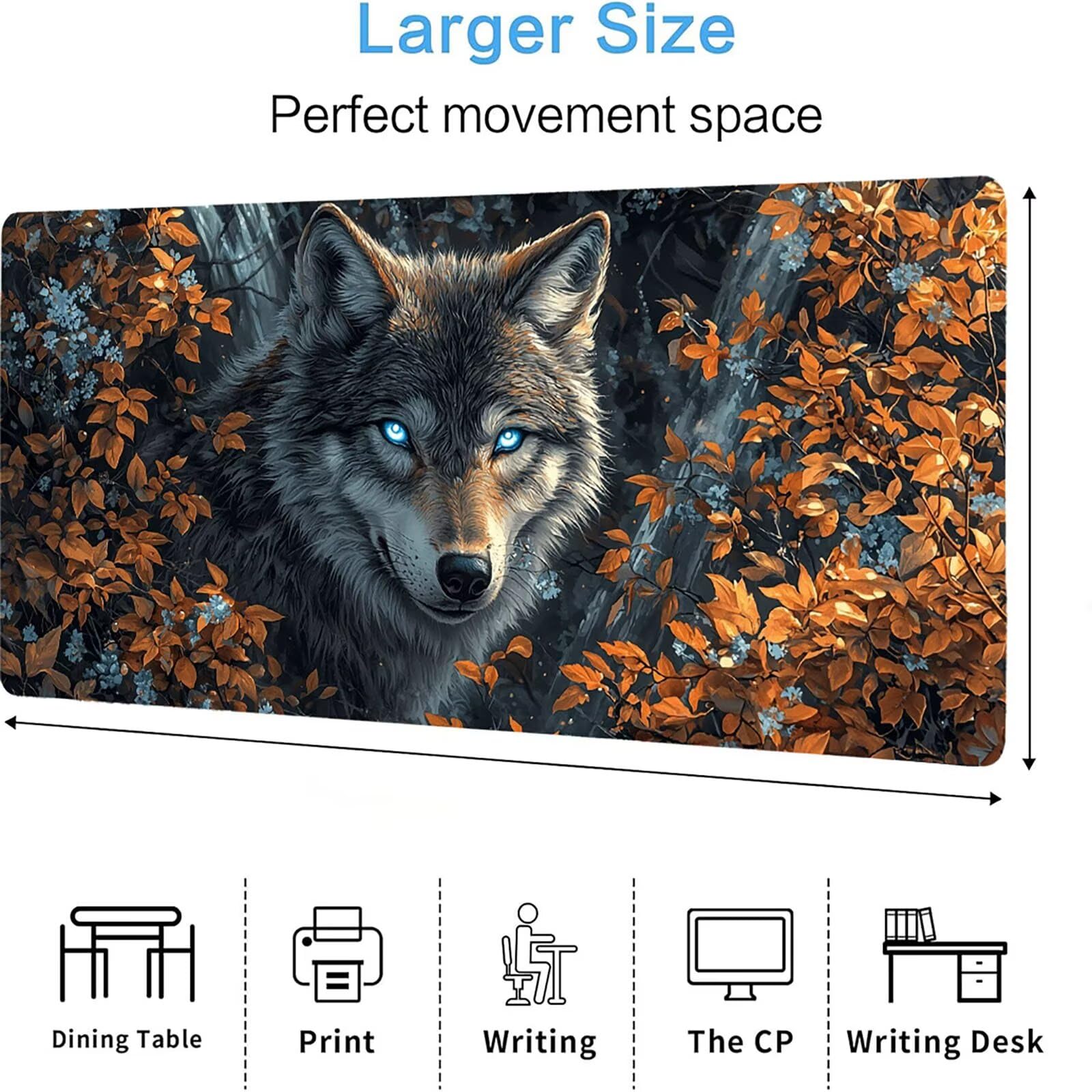 Podkładka pod mysz zwierzęcą matowa, podkładka pod mysz do gier XXL 1200 x 600 x 5 mm, podkładka na biurko dla graczy, bardzo duża bezszwowa mata na stół dla graczy, antypoślizgowa podstawa,