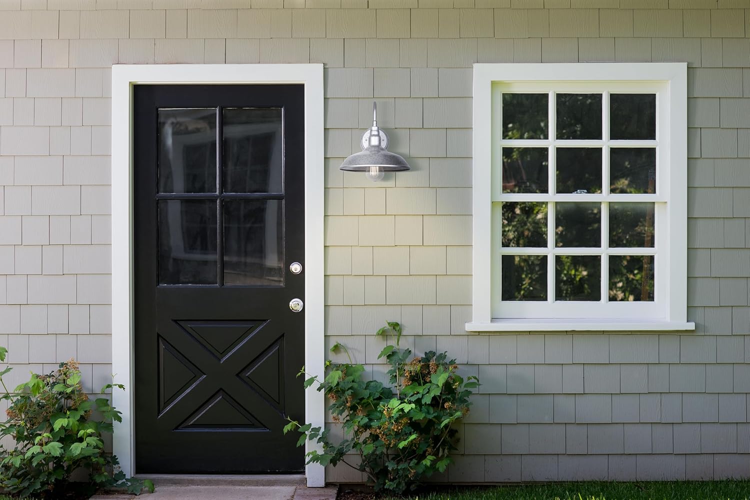 Canarm Rustica 1-Light Outdoor Barn Light, 10-Inch Galvanized Wall Mounted Gooseneck Outdoor Lighting, Wet-Rated for Porch, Garage and Entryway