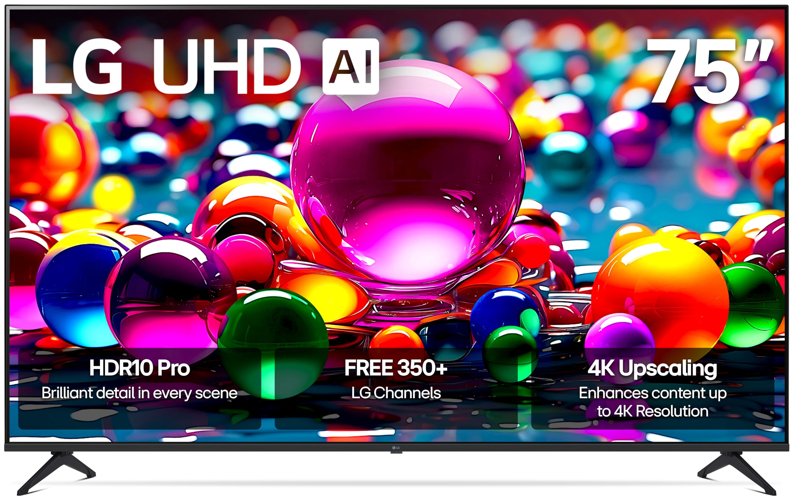LG 75-Inch Class UHD AI 4K UA77 Series Smart TV w/AI Sound Pro, HDR10, 4K Super Upscaling, Filmmaker Mode, Wow Orchestra, Compatible with Alexa (75UA7700PUA, 2025)