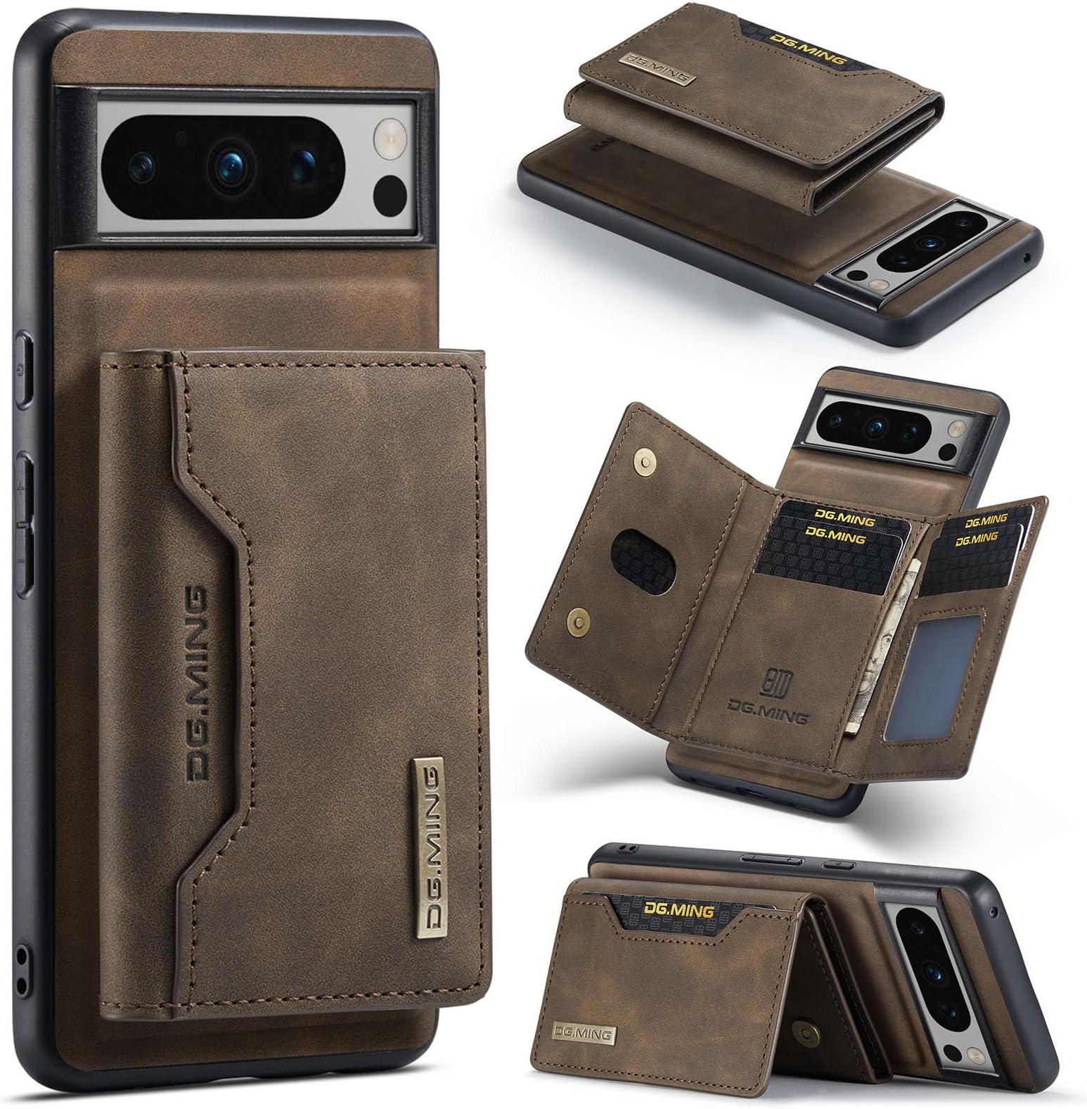 Sulada Soft Case Tpu / Leder En Shokproof Met Magnetische Ring De Apple Iphone 13 Pro Donker Paars