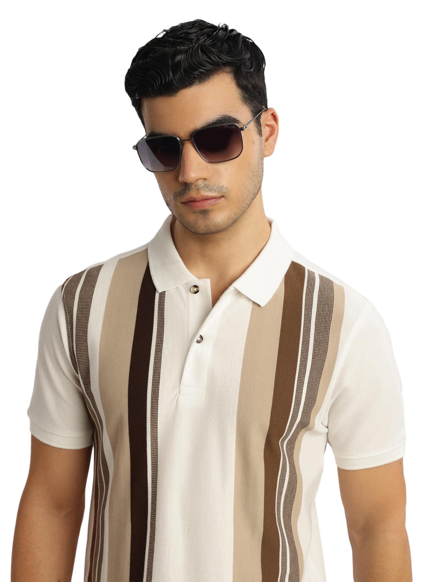 thomas scott Men's | Regular Fit | Short Sleeves | Cotton Polyester | Striped | Knitted | Polo Collar | Tshirt-picture-54