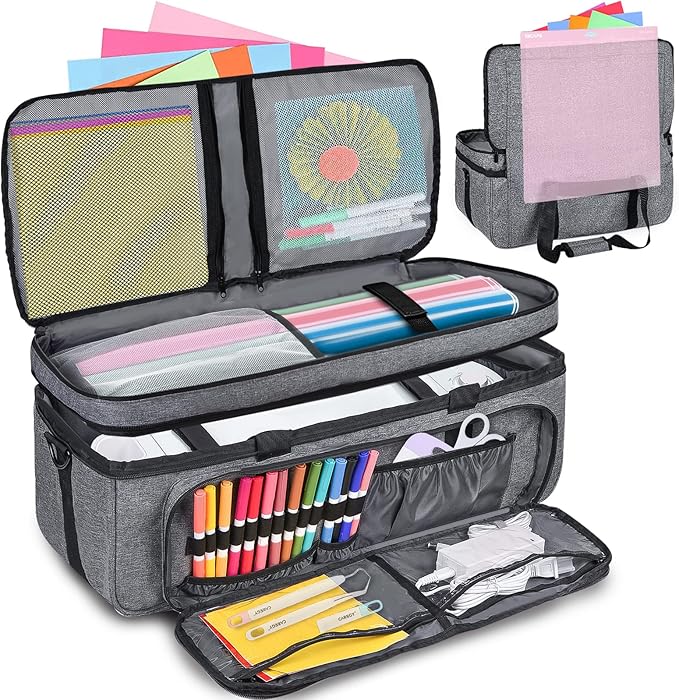 Étui de transport pour Cricut Maker, sac Cricut pour machine Cricut avec housse compatible avec Cricut Explore Air, Air 2, Maker, Maker 3, sacs d'organisation et de rangement, accessoires Cricut
