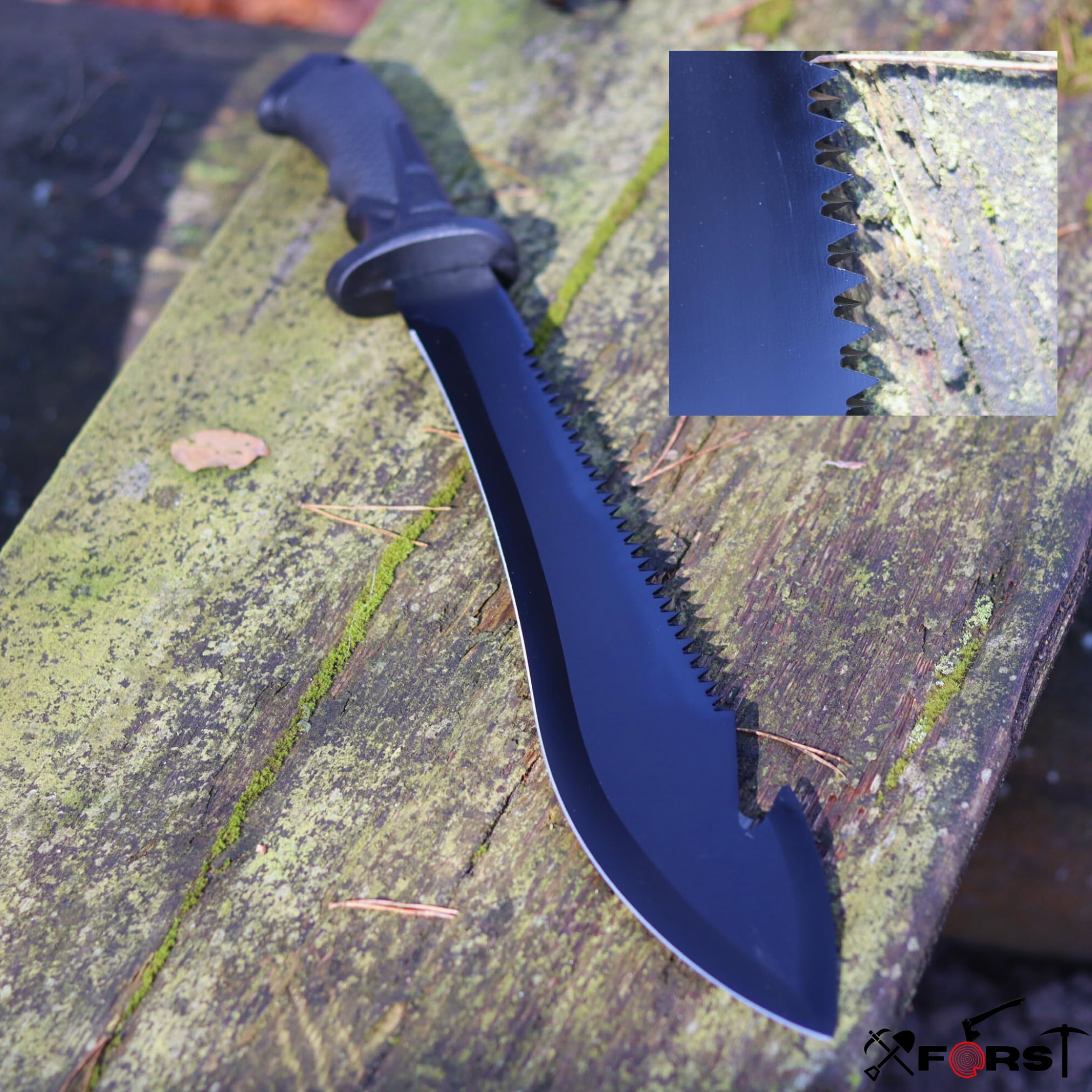 Xforst Coltello – grande coltello da caccia di alta qualità per esterni, manico in TPE e fodero in tessuto Oxford