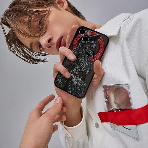 Vista 43 de Cool Gladiator - Funda para teléfono con relieve 3D, compatible con iPhone 12 Pro, funda transparente esmerilada a la moda Gladiador