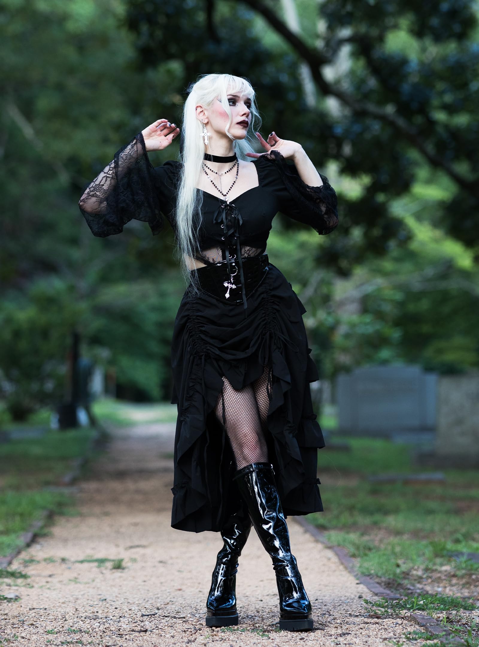 Scarlet Darkness Damen Renaissance Gothic Steampunk-Viktorianischer Piratenrock