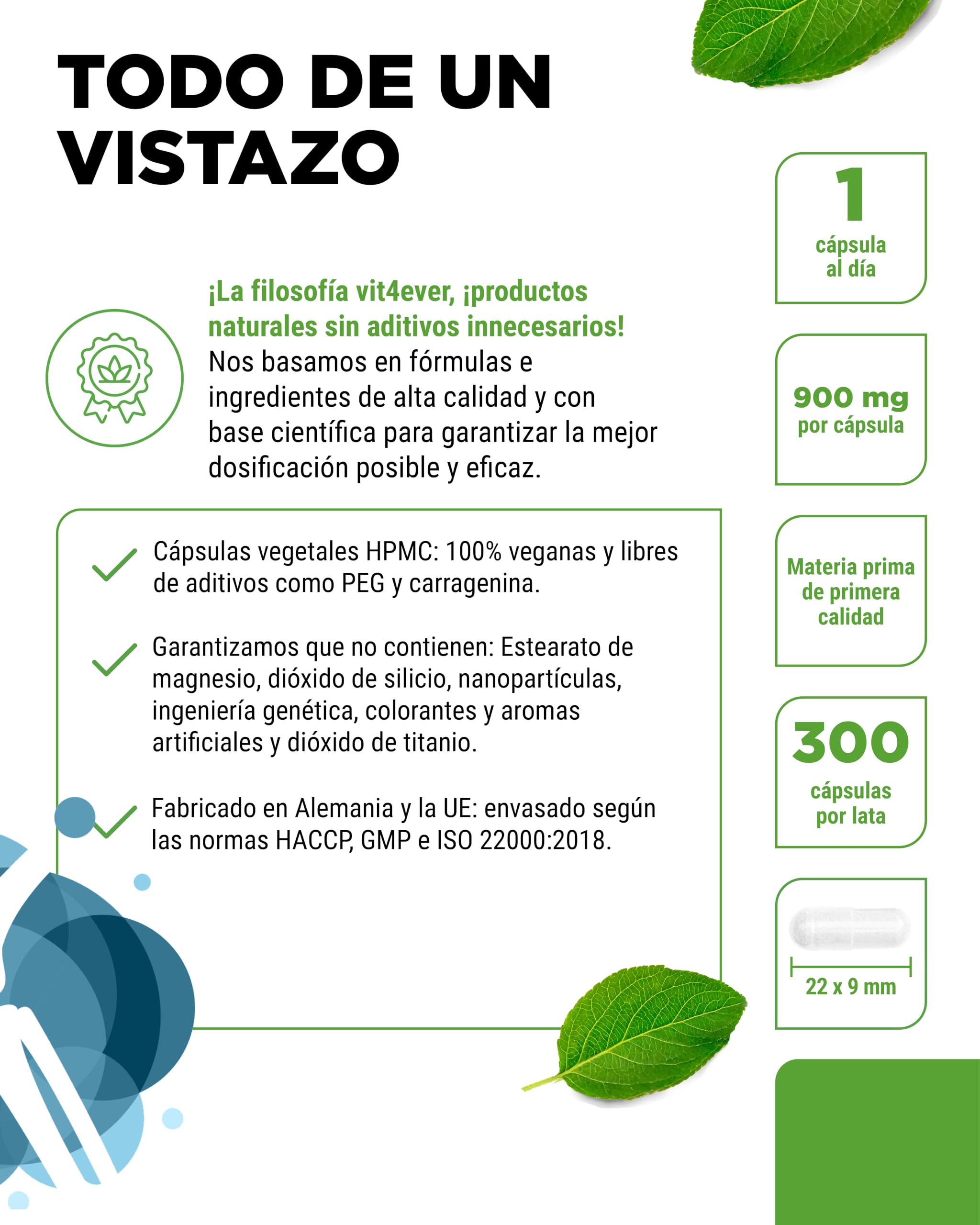 Glucosamina 900mg - 300 cápsulas - sulfato de D-glucosamina bioactivo de fermentación - sin aditivos indeseables - alta dosis - vegano