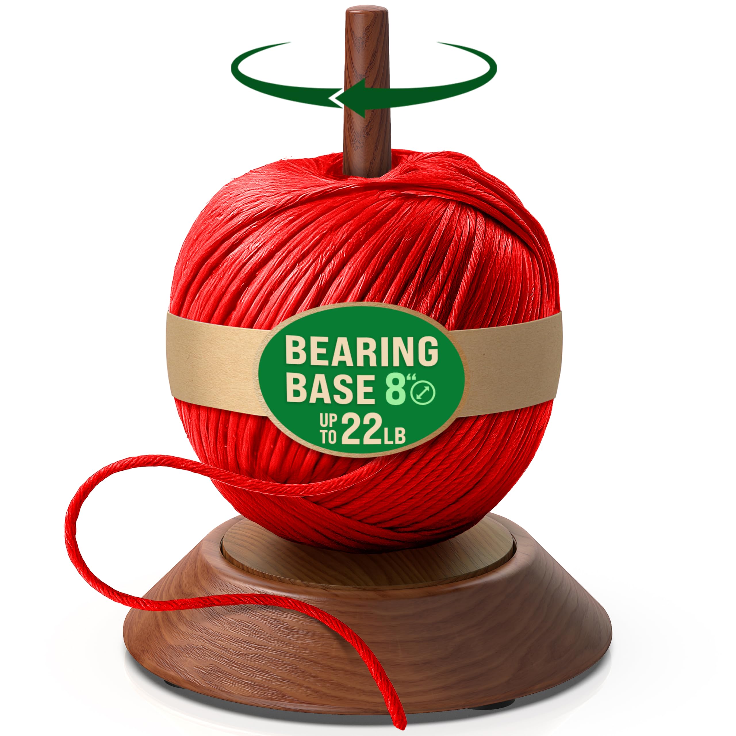 BARVA Portable Chunky Yarn Holder 22 Lb | Smooth Bearing Spinner & Big Rubber Anti Slip Pads for Stability | European Wood Crochet Accessories | Compact Fiber Pro Tools | Top Crafts & Gifts for Women