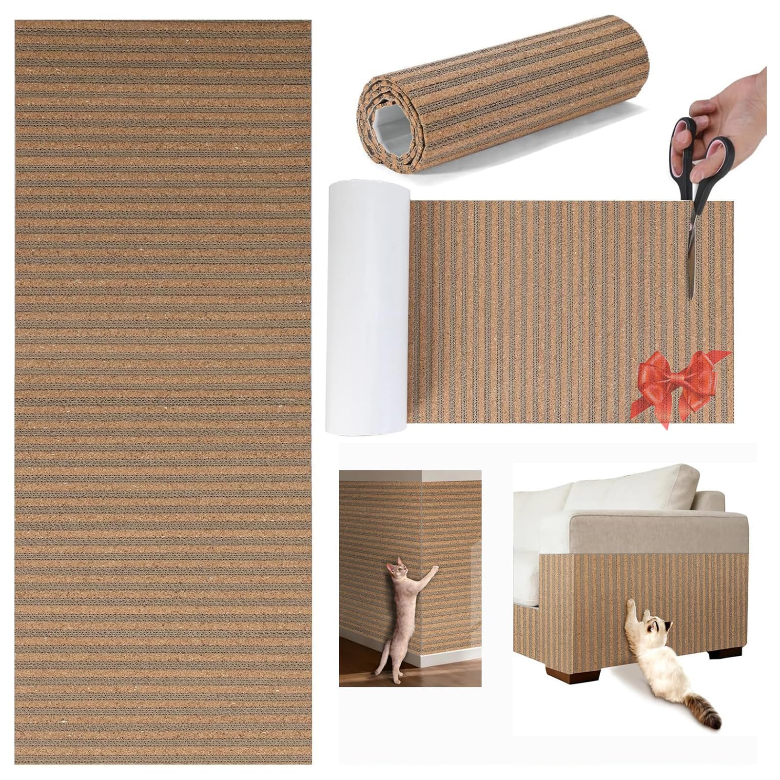 Nature Cork-Cat Scratcher Mat-Cat Scratch Pad Rug-cat Couch Protector-Wall Scratchers for Indoor Kitten Scratching&Stretching-Scratch Furniture