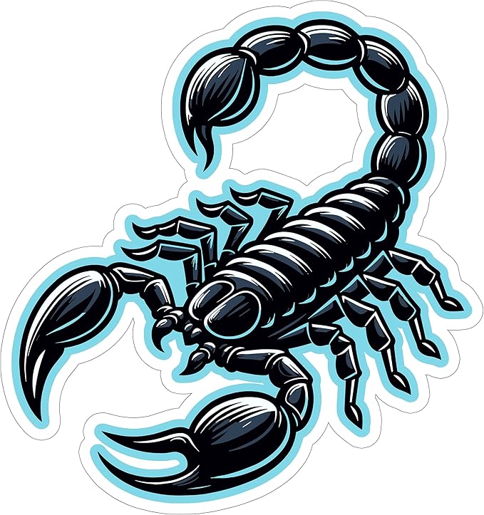 Scorpion Sticker 4 Inch Arachnid Desert Predator Venomous - Waterproof Animal Vinyl Decal for Laptop Water Bottle Car Tumbler - Durable Aesthetic Long-Lasting Stickers for Adults ID44990