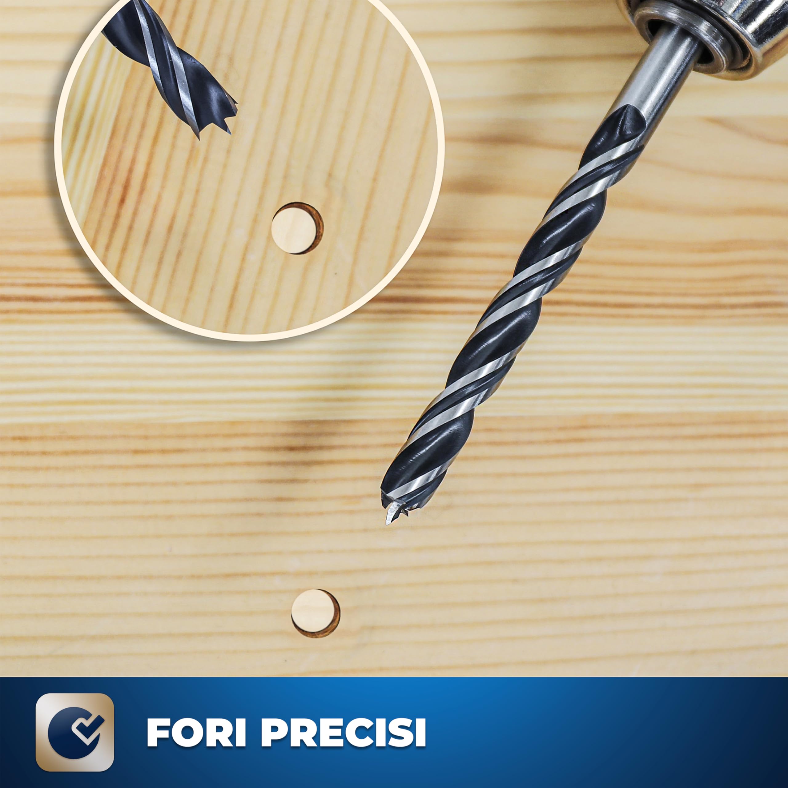 Set 6 Punte Per Legno ENT - Ø 4,5,6,8,10,12 Mm X 150 Mm, Acciaio Rettificato - Foto 7