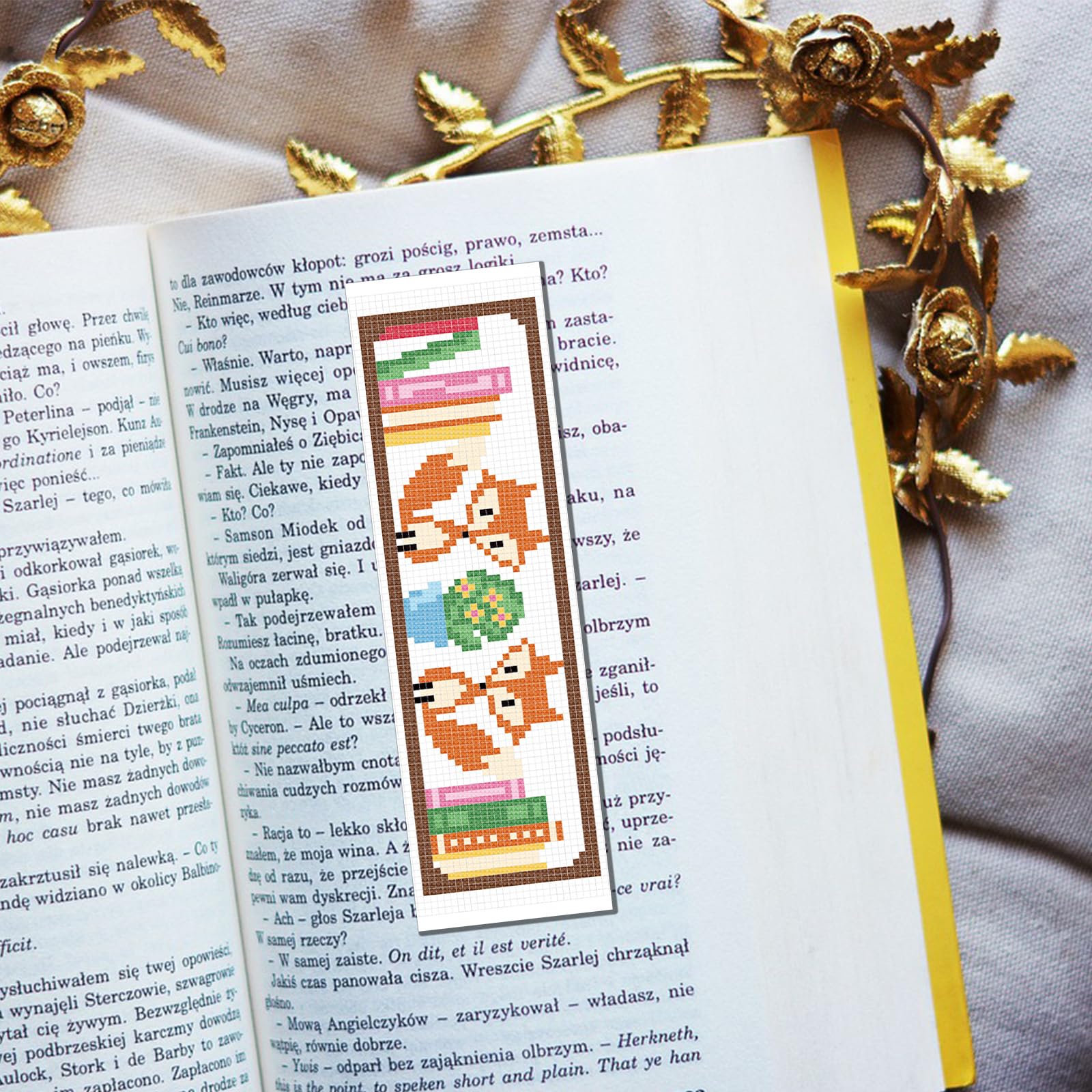 Broderie-point De Croix Kit Marque-Pages Au Point De Croix - Bouquet De Pivoines - DMC | Les Ciseaux Magiques Point De Croix Kit Complet