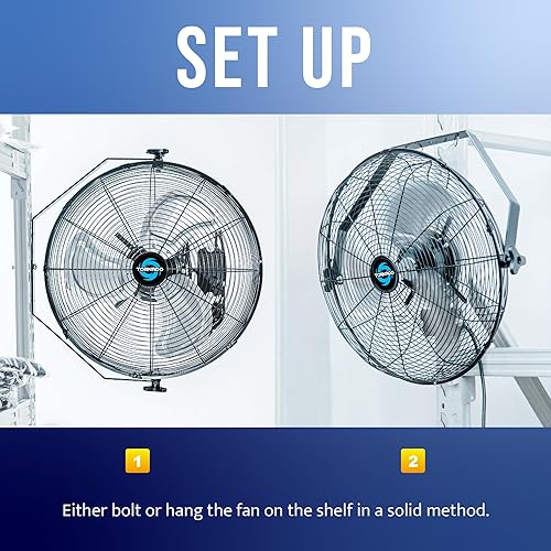 Miniatura 6 de Tornado - Ventilador de pared industrial de alta velocidad de 20 pulgadas - 4750 CFM - 3 velocidades - Cable de 6 pies - Uso industrial, comercial y