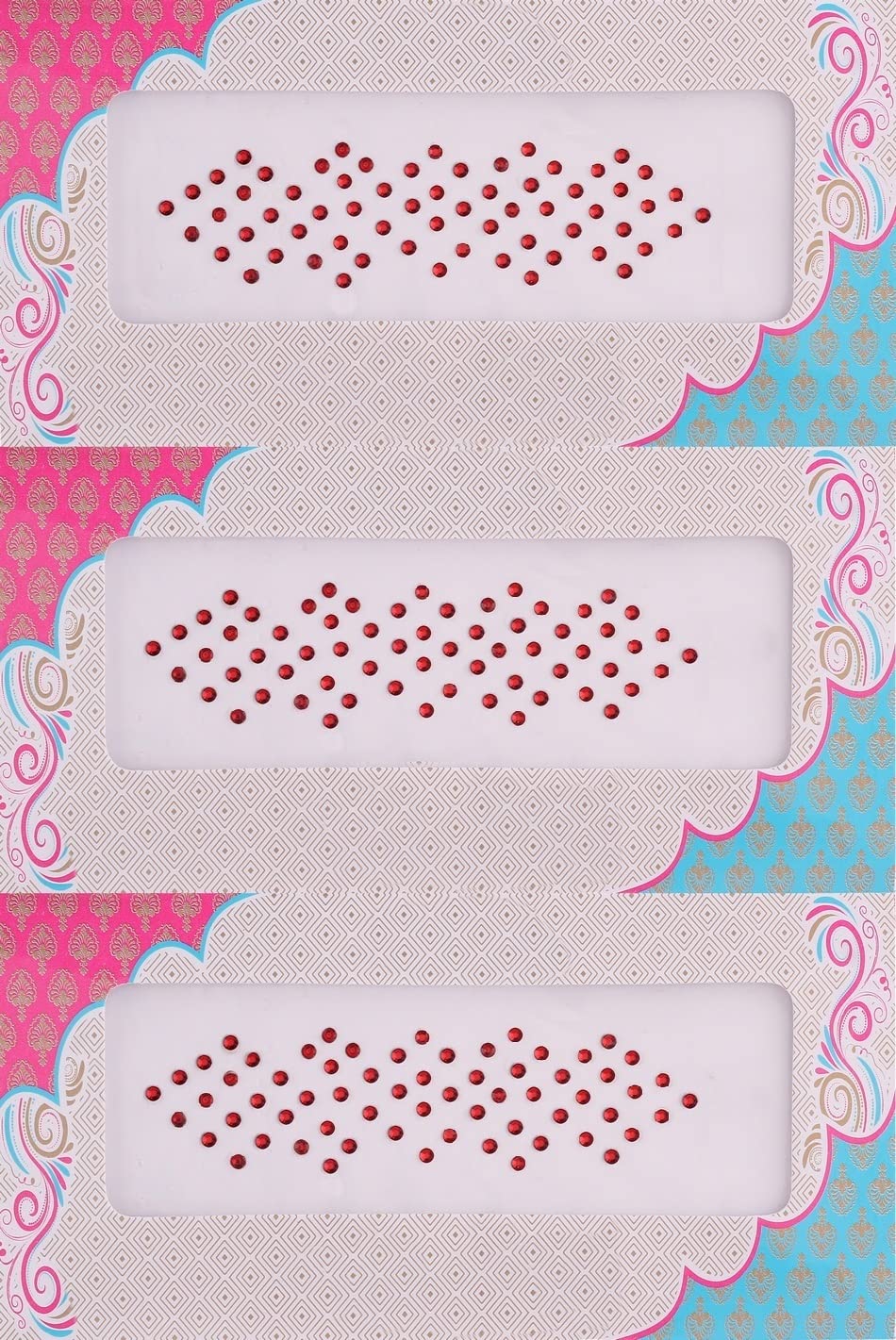 Vama Fashions Red Colour Diamond Crystal Stone Bindis Tiny Kundan sticker Bindiya tikli Round Bindi for Girls (3 Sheets Small Size 2.5 mm)-picture-48