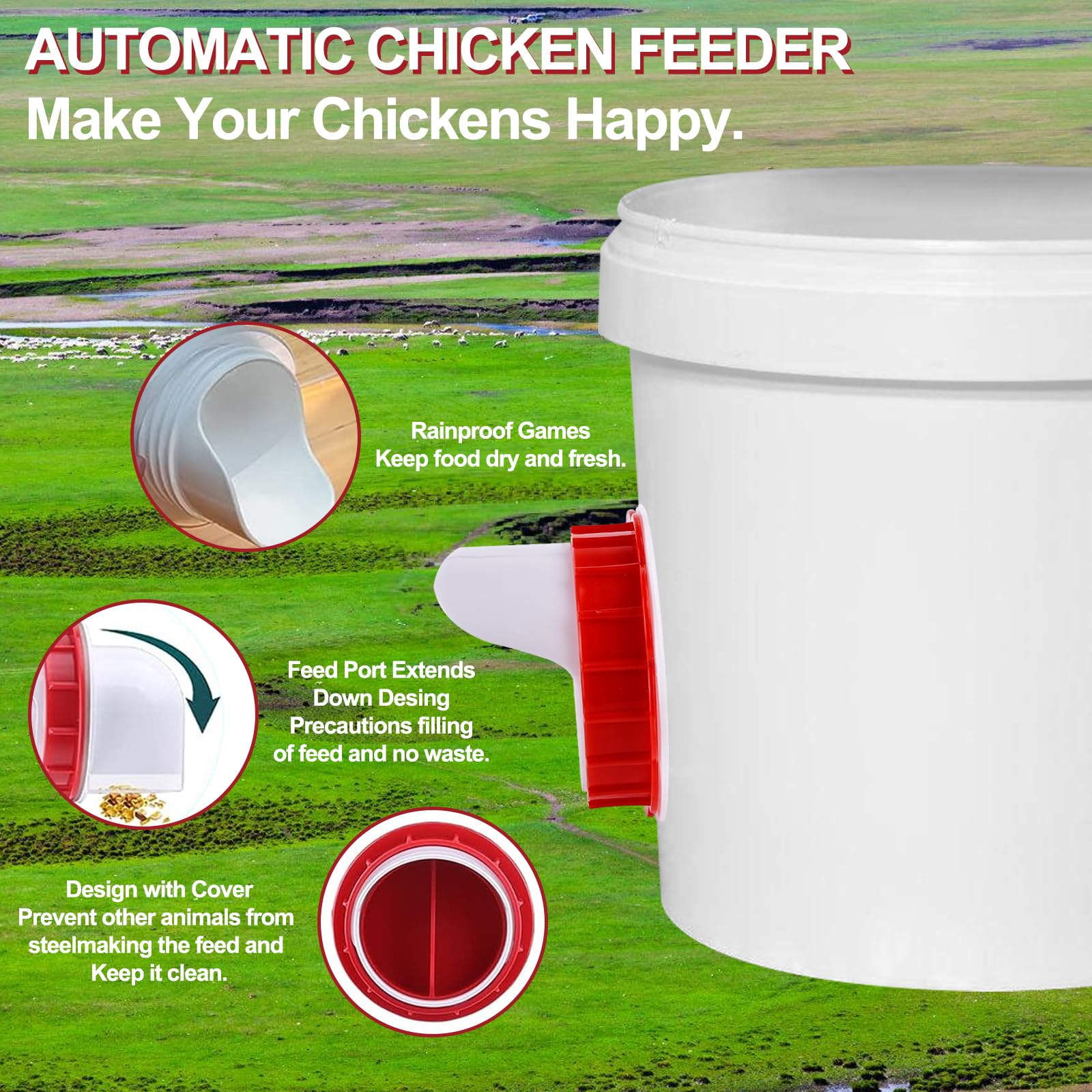 6 Pezzi Mangiatoia Per Polli, Mangiatoia Per Galline, Mangiatoie Per Galline Mangiatoia Per Pollame Mangiatoia Automatica Per Pollame Antispreco Resistente Alle Intemperie Per Barili Bidoni Mangiatoie