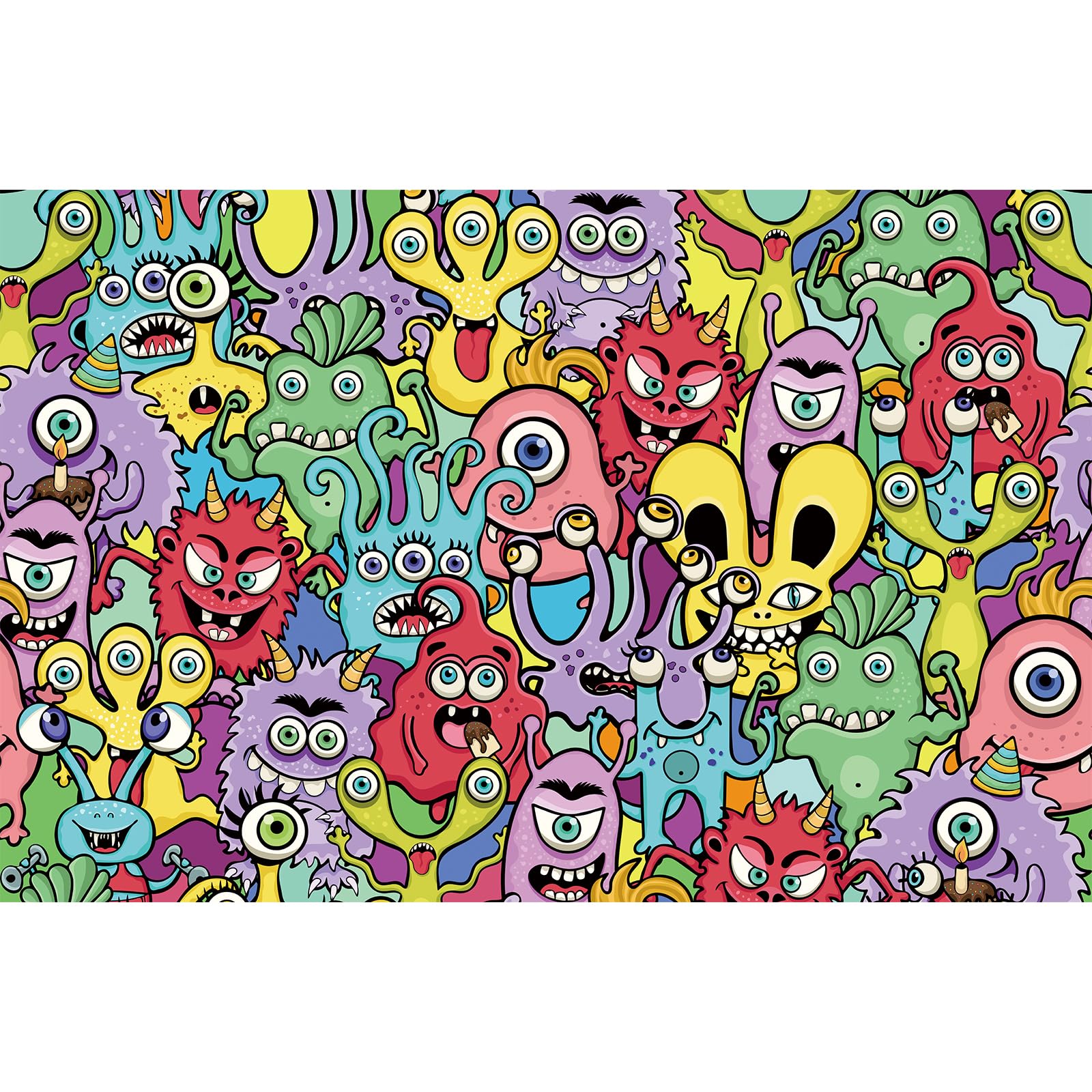 Colourful Monster 100 Piece Jigsaw Puzzle With Extra Large Pieces for Adults and Children Age 6 Years And Up