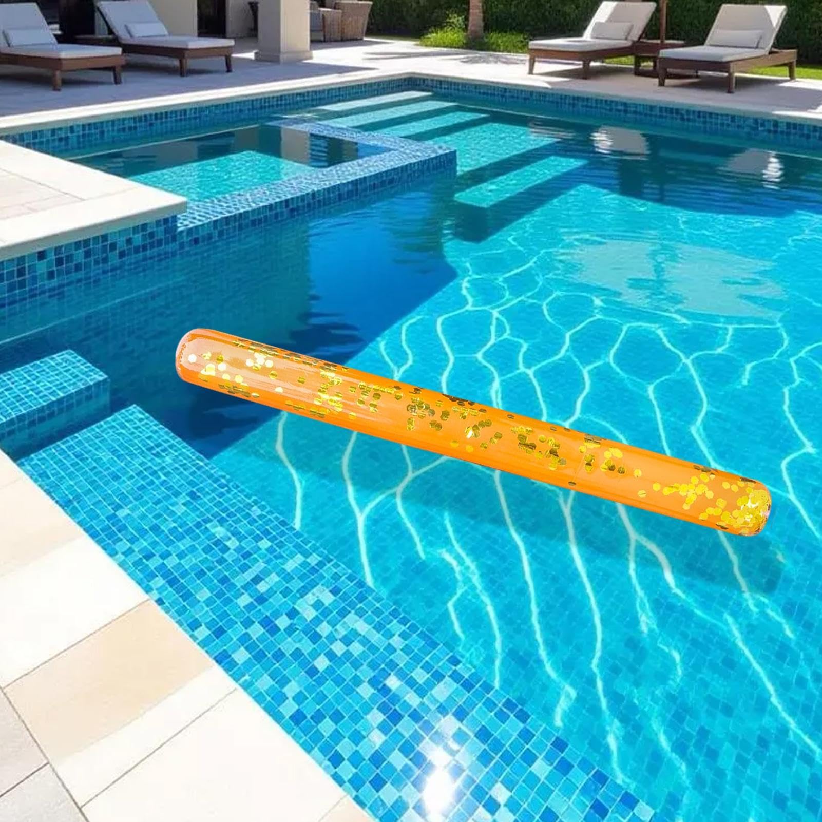 Ieron Nouilles Gonflables Piscine 1,48m – Paillettes Violette – Flotteur Pour Enfants Et Adultes – PVC