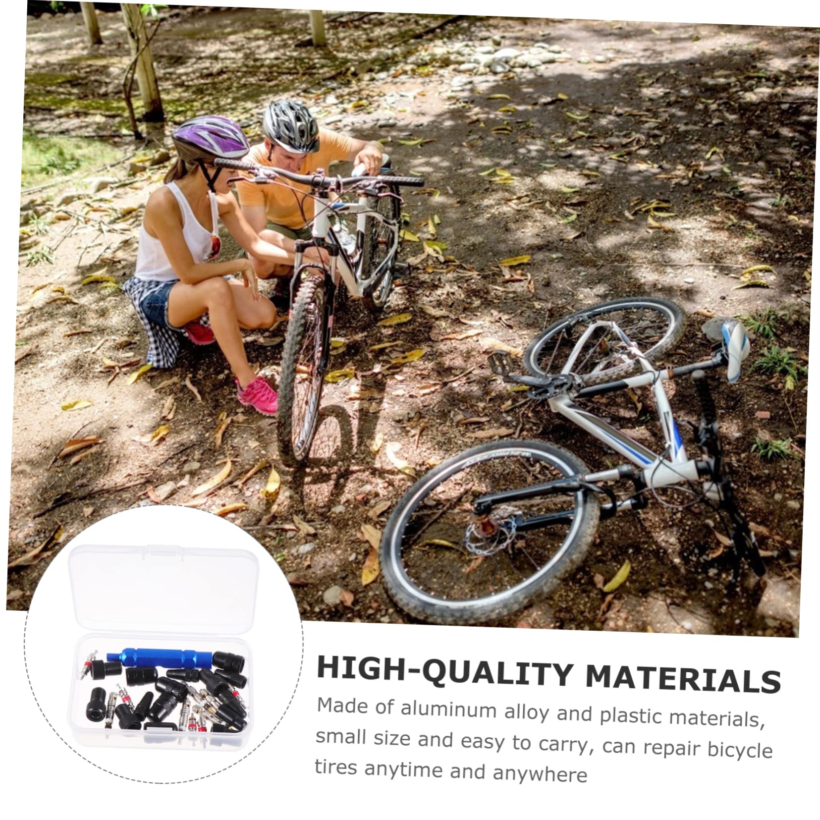 ibasenice Stängel Kappen Ventil Kern Fahrrad Reparatur Werkzeug Entfernung Luft Ändern Reifenkappe Reifenstamm Stielabdeckung Fahrradadapter Radstamm Aluminiumlegierung Schwarz
