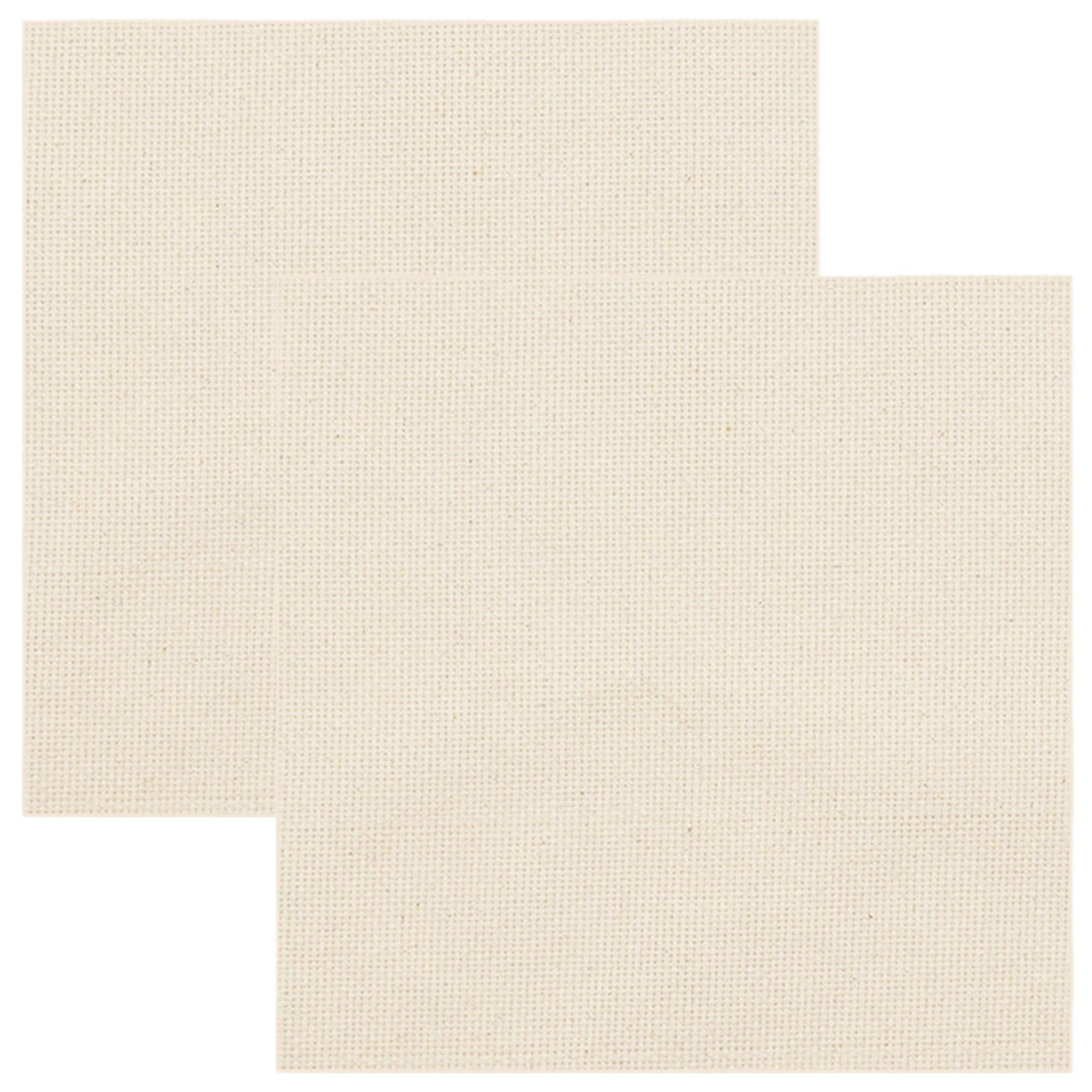Punch Needle Monk Cloth, Punch Needle Fabric, Embroidery Fabric for Sewing Embroidery Art Crafts Favors, 2 PCS, 23.6 x 23.6 Inch