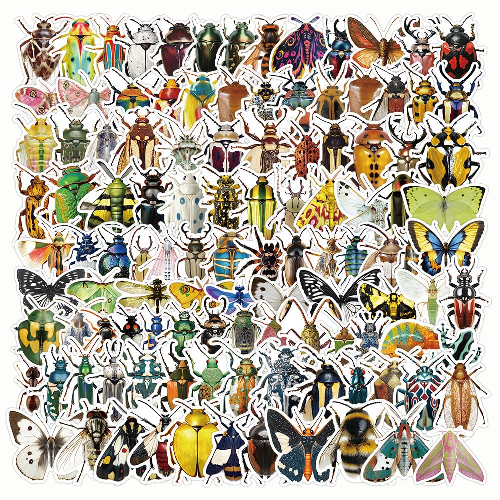 Vintage Insect Stickers,Bug Graffiti Stickers,200Pcs Vinyl Waterproof Decals for Kids Teens,for Phone Laptop Water Bottles Skateboard Computer Phone Luggage Guitar Car Gifts