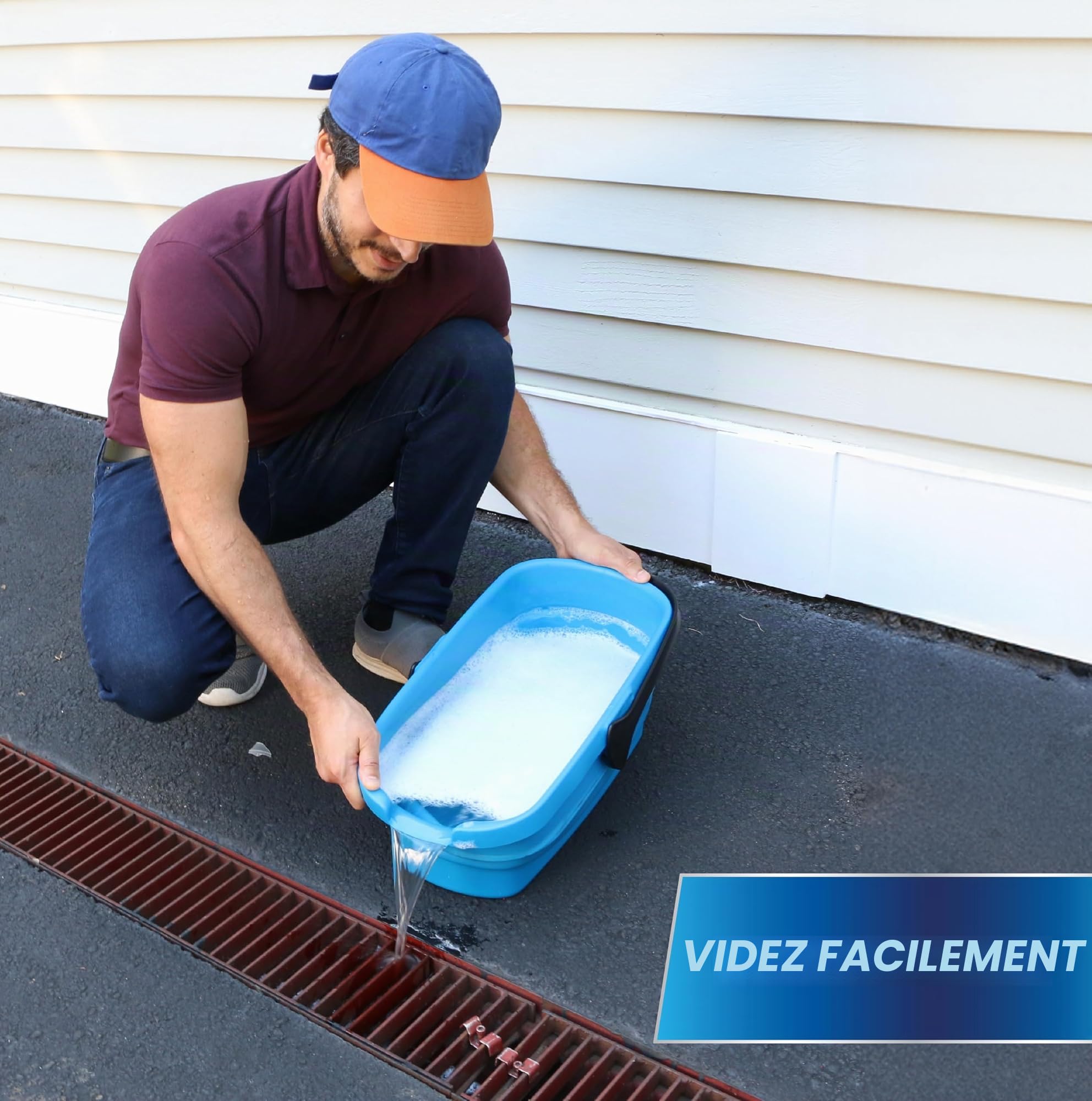 Unger Seau Pliable Professionnel de 3 gallons pour Le Nettoyage, Le Lavage et Le Rangement