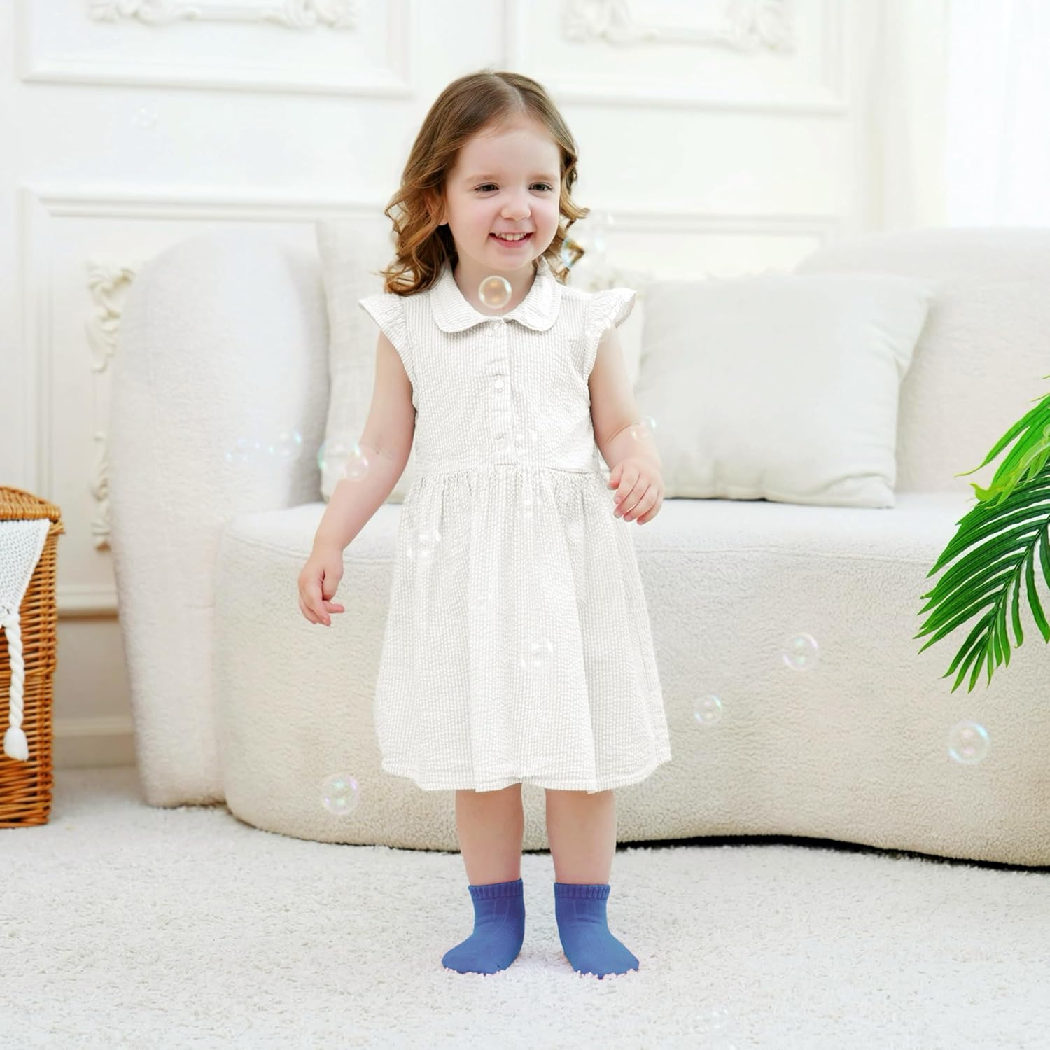 Toddler Non Slip Grip Ankle Socks with Grippers Cute Seamless for Baby Boys Girls Infants Kids 6 Pairs - Image 6