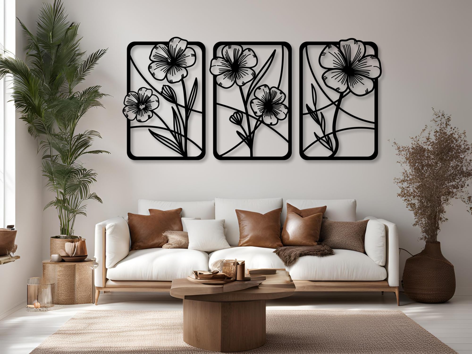 VAILLA Flores Cuadros decoracion salon modernos grande, Decoración de pared de madera 3D, Decorativos para Pared del hogar, Cuadro Habitacion, Quadros decoração sala, (Flores 16)