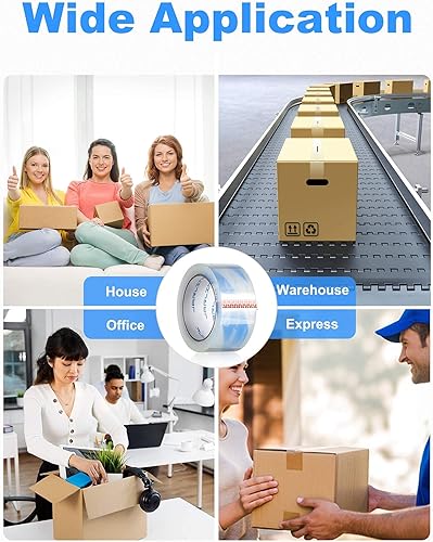 Miniatura 7 de JARLINK Pistola dispensadora de cinta de embalaje (paquete de 2) con 2 rollos de cinta con cinta de embalaje transparente (12 rollos), 2.7 mil de