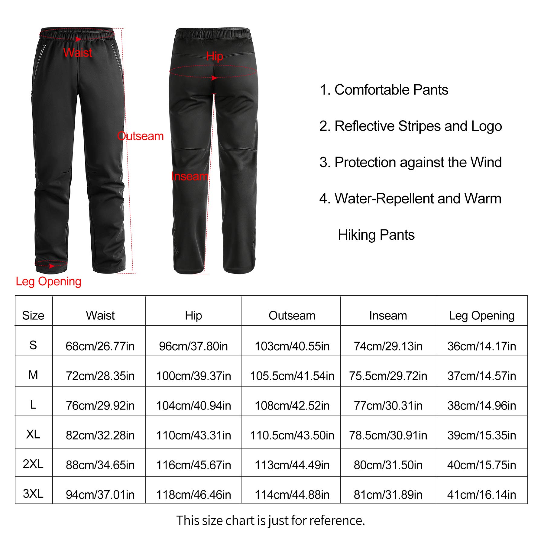 LAMEDA Pantalones Largos Hombre Invierno Pantalones Cortavientos Térmicos Elásticos con Forro Polar Pantalon Ciclismo Repele El Agua