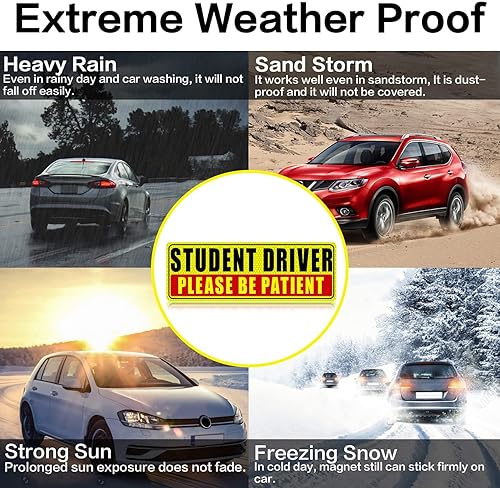Miniatura 7 de Sukh 5 imanes de conductor para estudiante para automóvil, imán de paciente, estudiante y conductor, para niños y niñas, etiqueta adhesiva de