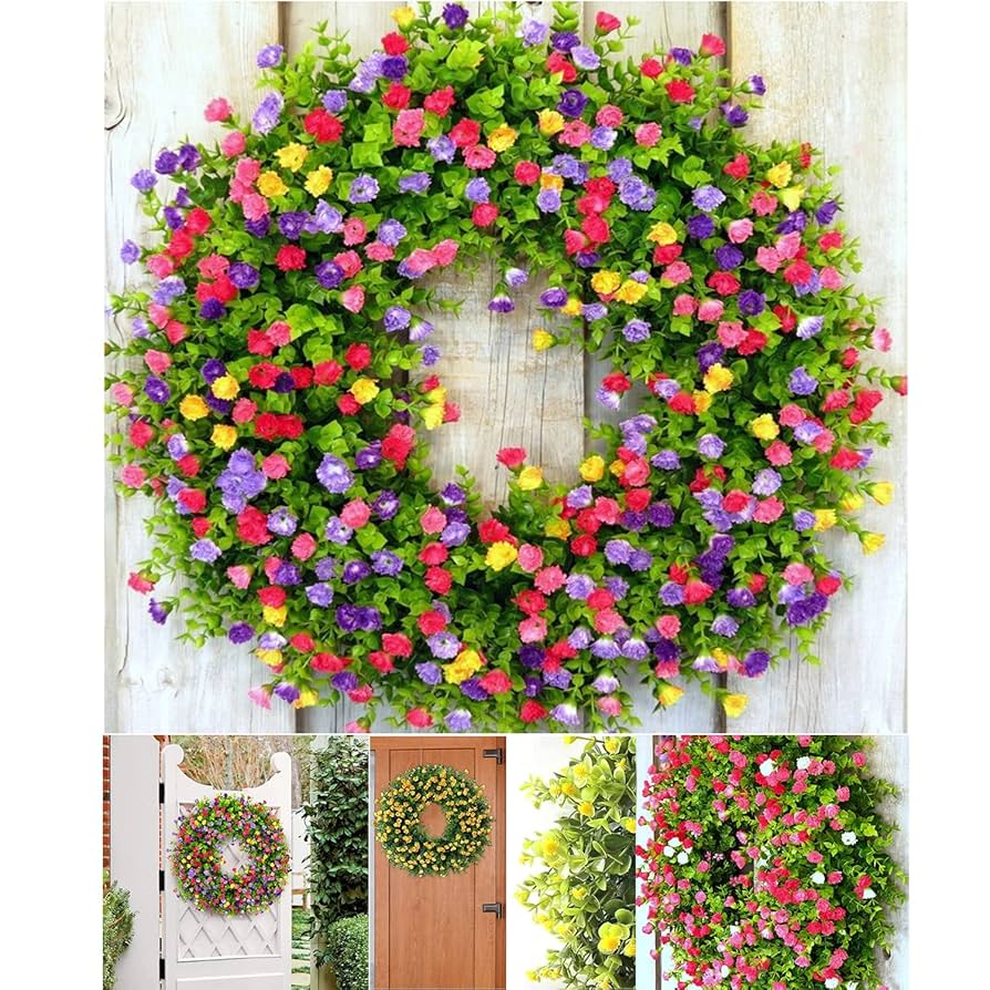 cae様　Forest wrapped in silence 静かな森のリース Amazon.co.jp: 2023 新しいファームハウス カラフルなコテージ