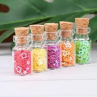 Vista 5 de MaxMau 100pcs 1ml Small Mini Glass Bottles Jars with Cork Stoppers Tiny Vials for DIY Art Crafts Wedding Favors