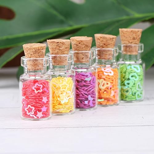 Miniatura 5 de MaxMau 100 frascos pequeños de vidrio de 0.0 fl oz con tapones de corcho, pequeños frascos para manualidades, regalos de boda