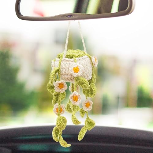 GLACIART ONE Adorno colgante para interior del automóvil  Divertidos y mullidos accesorios de espejo retrovisor de lana de ganchillo  Ideal como disponible en Yaxa Venezuela